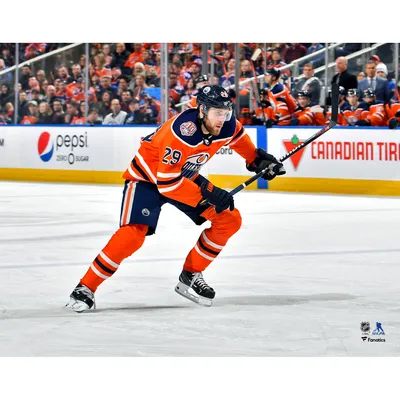 Lids Leon Draisaitl Edmonton Oilers Fanatics Authentic Framed Autographed  16 x 20 Orange Jersey Skating Photograph