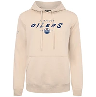Sweat à capuche crème Levelwear pour homme, motif rayé sur le podium des Oilers d'Edmonton