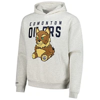 Men's Mitchell & Ness  Oatmeal Edmonton Oilers Plush Doll Pullover Hoodie