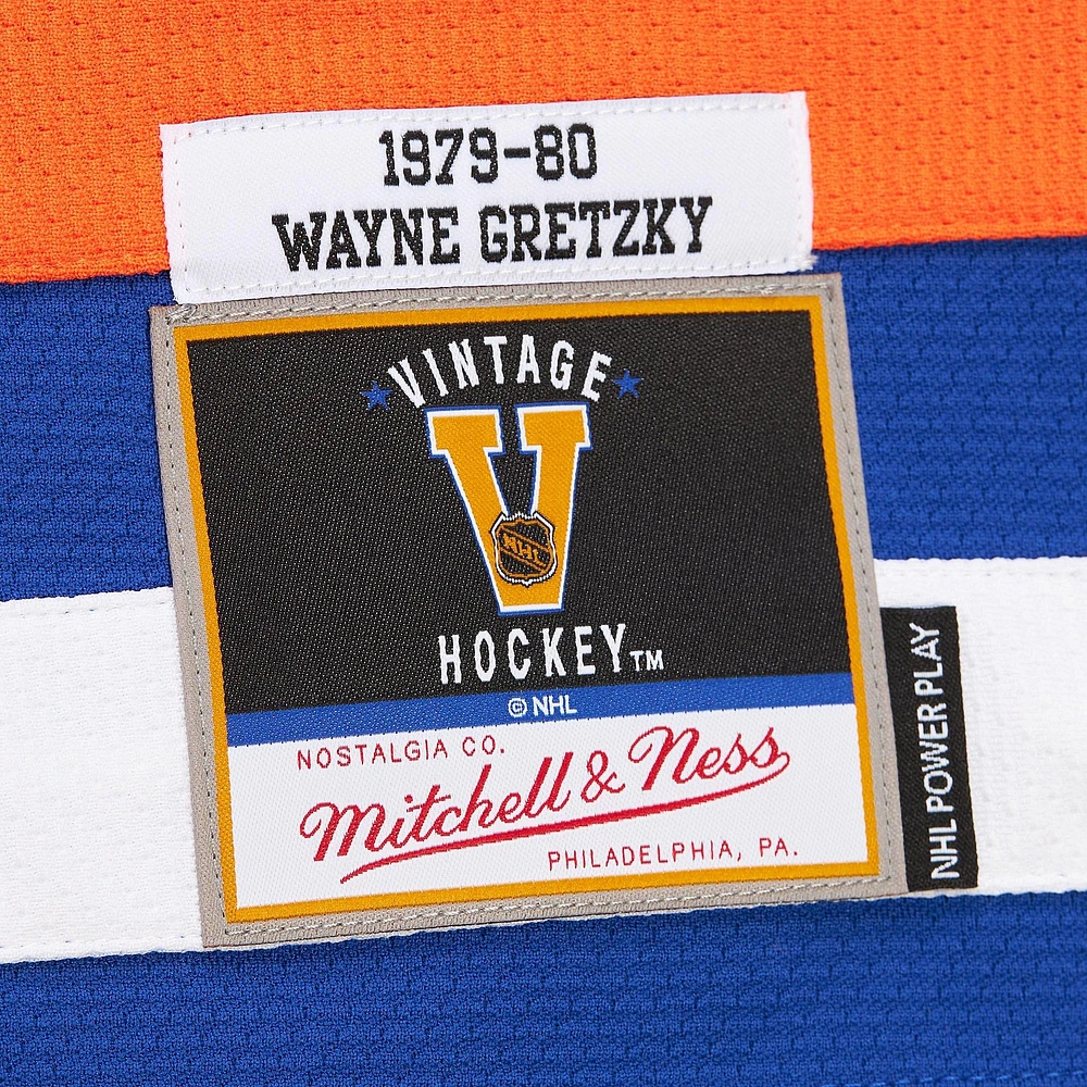 Men's Mitchell & Ness Wayne Gretzky Royal Edmonton Oilers 1979/80 Power Play Throwback Jersey