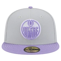 Men's New Era Gray/Light Edmonton Oilers Color Pack Two-Tone 59FIFTY Fitted Hat