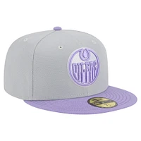 Men's New Era Gray/Light Edmonton Oilers Color Pack Two-Tone 59FIFTY Fitted Hat