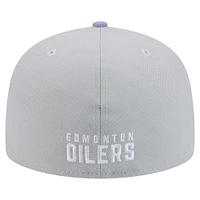 Men's New Era Gray/Light Edmonton Oilers Color Pack Two-Tone 59FIFTY Fitted Hat