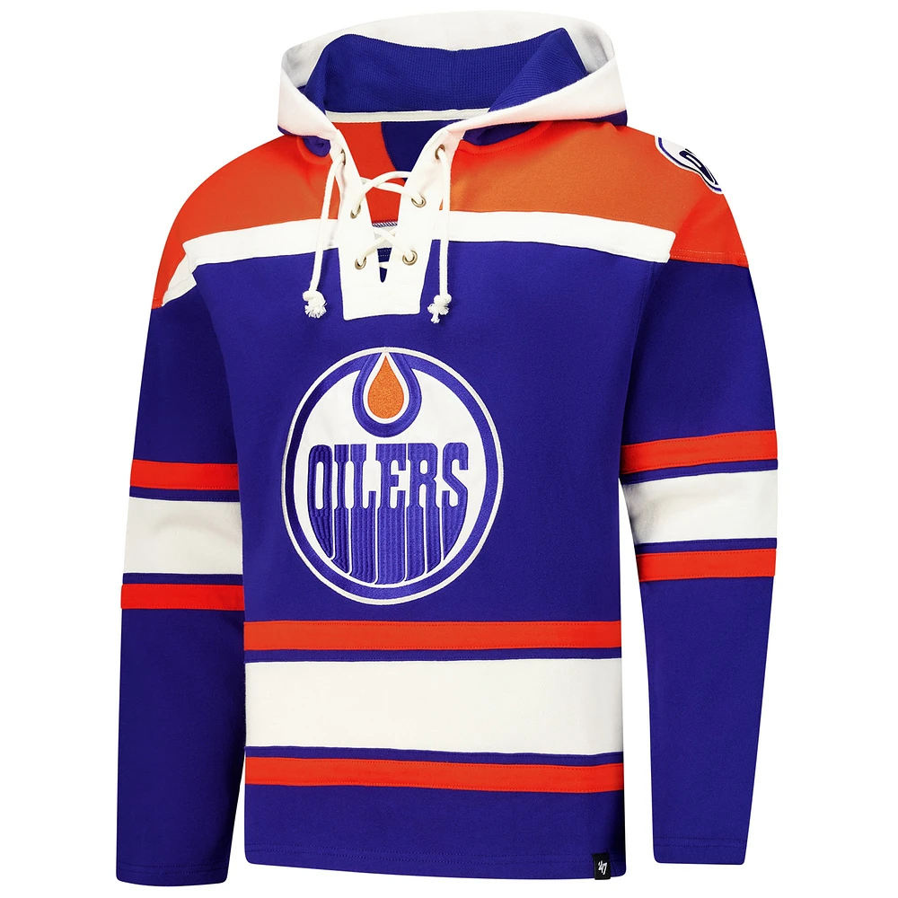 Sweat à capuche lacets de qualité supérieure pour hommes '47 Royal Edmonton Oilers