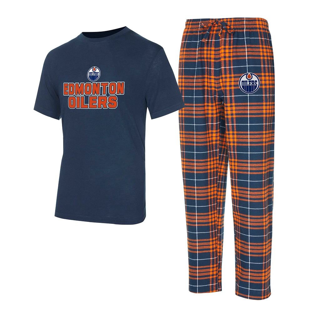 Ensemble de nuit pour homme Concepts Sport Edmonton Oilers Vector T-shirt et pantalon