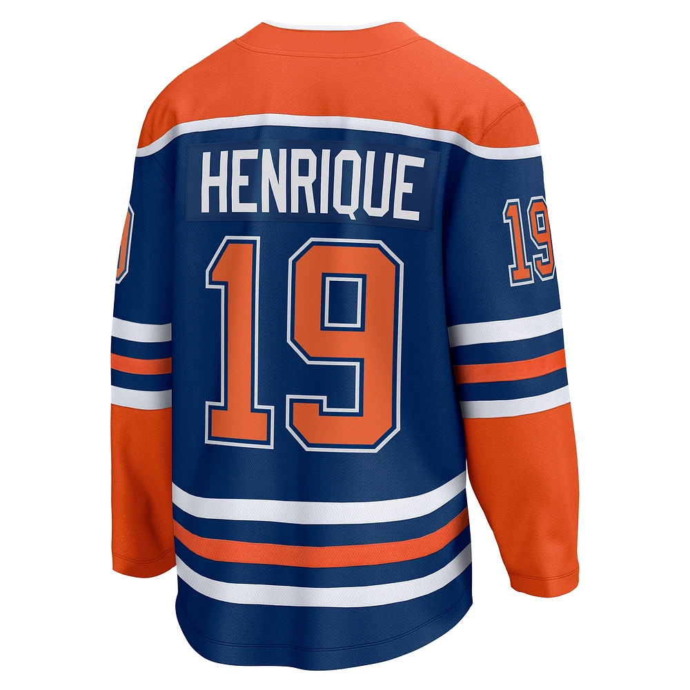 Maillot d'évasion à domicile des Fanatics Adam Henrique Royal Edmonton Oilers pour hommes