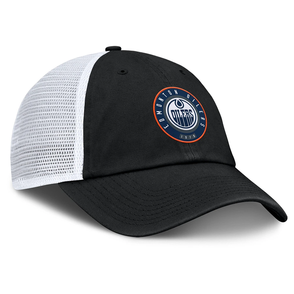 Men's Fanatics  Black/Gray Edmonton Oilers Averie Trucker Adjustable Hat