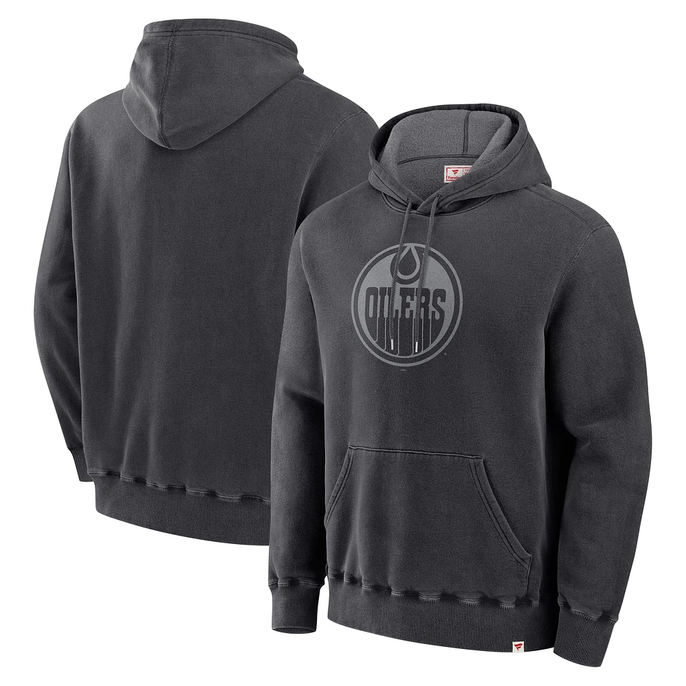 Sweat à capuche en polaire noir Fanatics pour hommes des Oilers d'Edmonton fabriqué au Canada