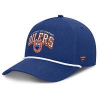 Casquette ajustable en corde A-Frame bleue pour hommes des Oilers d'Edmonton Decades Collection Fanatics