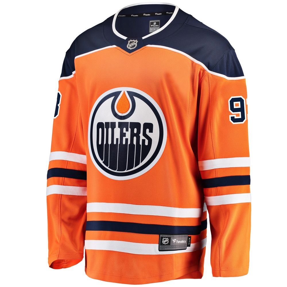 Fanatics Branded Men's Fanatics Branded Ryan Nugent-Hopkins Orange Edmonton  Oilers Breakaway - Player Jersey