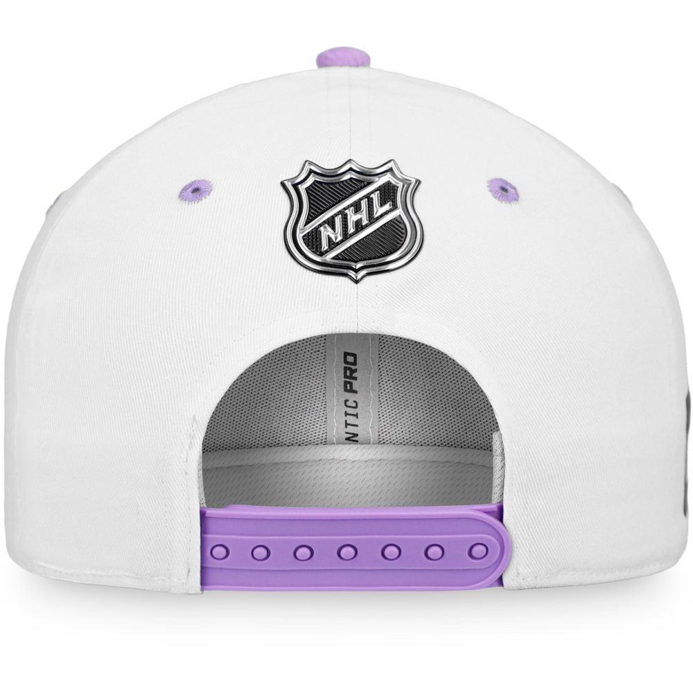 Men's Edmonton Oilers adidas White/Purple - Hockey Fights Cancer