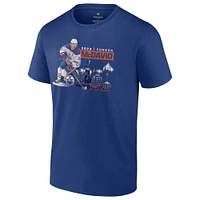 T-shirt bleu de la saison historique des Oilers d'Edmonton Fanatics Connor McDavid pour hommes