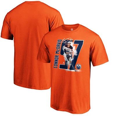 Men's Fanatics Connor McDavid Orange Edmonton Oilers Player Hometown - T-Shirt