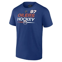 Fanatics pour hommes Connor McDavid Royal Edmonton Oilers Authentic Pro Prime Nom et numéro T-shirt