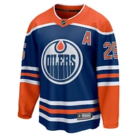 Men's Fanatics Darnell Nurse Royal Edmonton Oilers Alternate Captain Patch Home Breakaway Player - Jersey