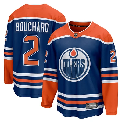 Maillot de joueur échappé à domicile Fanatics Evan Bouchard des Royal Edmonton Oilers pour hommes