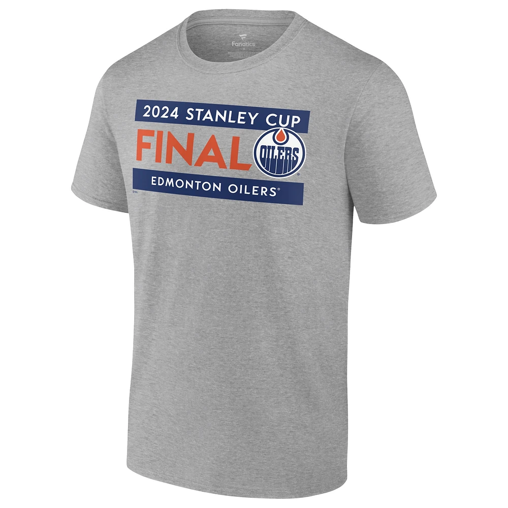 Men's Fanatics  Gray Edmonton Oilers 2024 Stanley Cup Final Roster T-Shirt