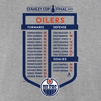 Men's Fanatics  Heather Gray Edmonton Oilers 2024 Stanley Cup Final Big & Tall Roster T-Shirt