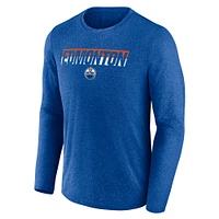 Men's Fanatics Heather Royal Edmonton Oilers Transition Long Sleeve T-Shirt