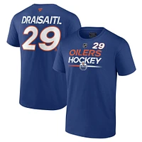 T-shirt avec nom et numéro Fanatics Leon Draisaitl pour hommes, Royal Edmonton Oilers Authentic Pro Prime