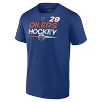 T-shirt avec nom et numéro Fanatics Leon Draisaitl pour hommes, Royal Edmonton Oilers Authentic Pro Prime