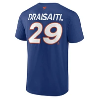 T-shirt avec nom et numéro Fanatics Leon Draisaitl pour hommes, Royal Edmonton Oilers Authentic Pro Prime