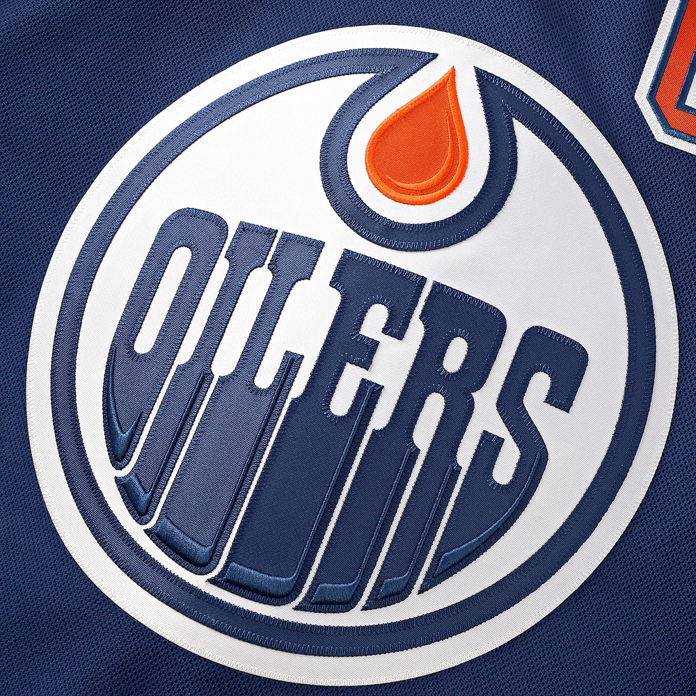 Maillot de joueur à domicile qualité supérieure Fanatics Leon Draisaitl Royal Edmonton Oilers pour hommes