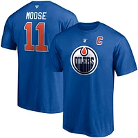 Men's Fanatics Mark Messier Royal Edmonton Oilers Authentic Stack Retired Player Name & Number - T-Shirt