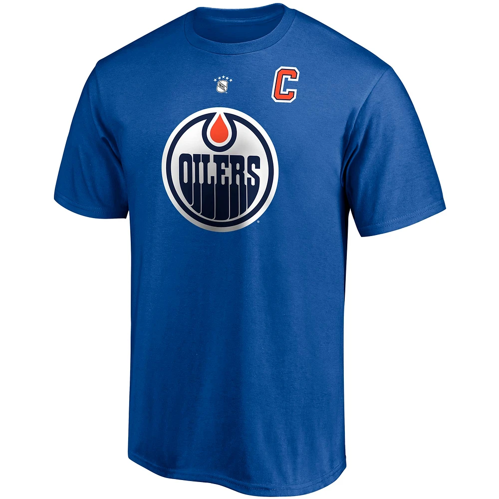 Men's Fanatics Mark Messier Royal Edmonton Oilers Authentic Stack Retired Player Name & Number - T-Shirt