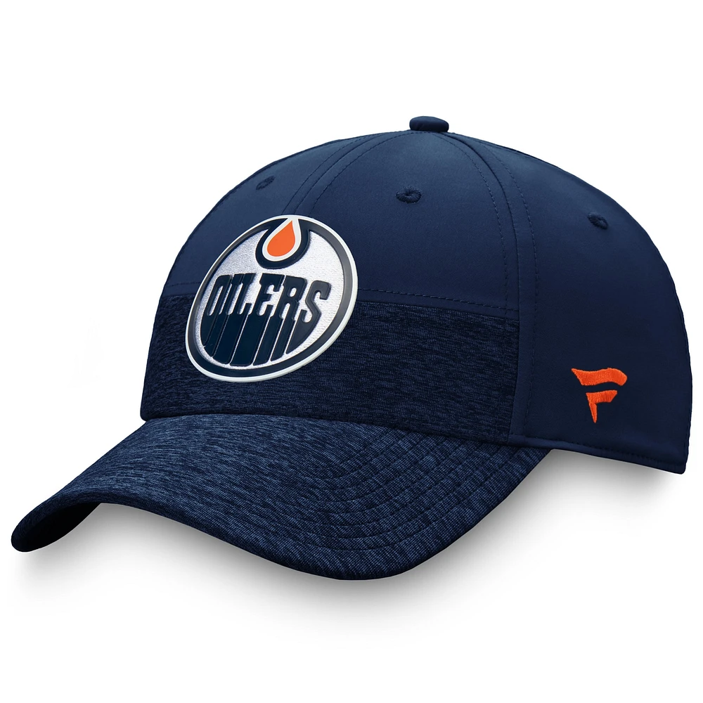 Men's Fanatics Navy Edmonton Oilers Authentic Pro Locker Room 2-Tone Flex Hat