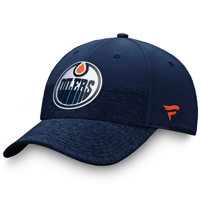 Casquette Flex 2 tons Authentic Pro Locker Room Edmonton Oilers de marque Fanatics pour hommes, bleu marine