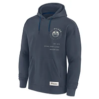 Men's Fanatics Navy Edmonton Oilers Future Ground Info Pullover Hoodie