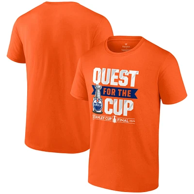 T-shirt orange fanatiques pour hommes des Oilers d'Edmonton 2024 Quest champions de la Conférence l'Ouest