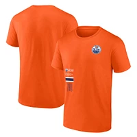 T-shirt orange fanatiques pour hommes des Oilers d'Edmonton représentent