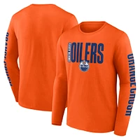 Men's Fanatics Orange Edmonton Oilers Vision Long Sleeve T-Shirt