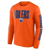 Men's Fanatics Orange Edmonton Oilers Vision Long Sleeve T-Shirt