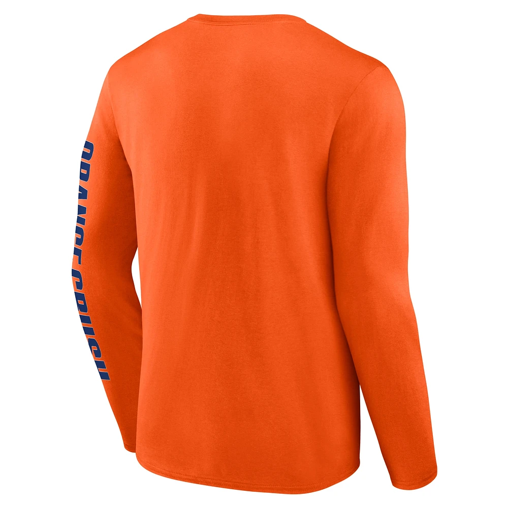 Men's Fanatics Orange Edmonton Oilers Vision Long Sleeve T-Shirt