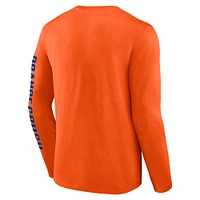 Men's Fanatics Orange Edmonton Oilers Vision Long Sleeve T-Shirt