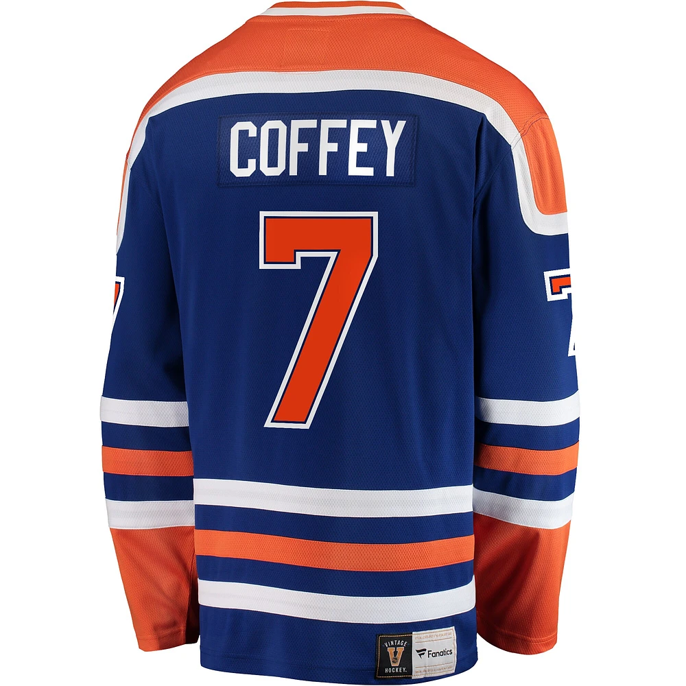 Fanatics pour hommes Paul Coffey bleu Edmonton Oilers Premier Breakaway Retired - Maillot de joueur