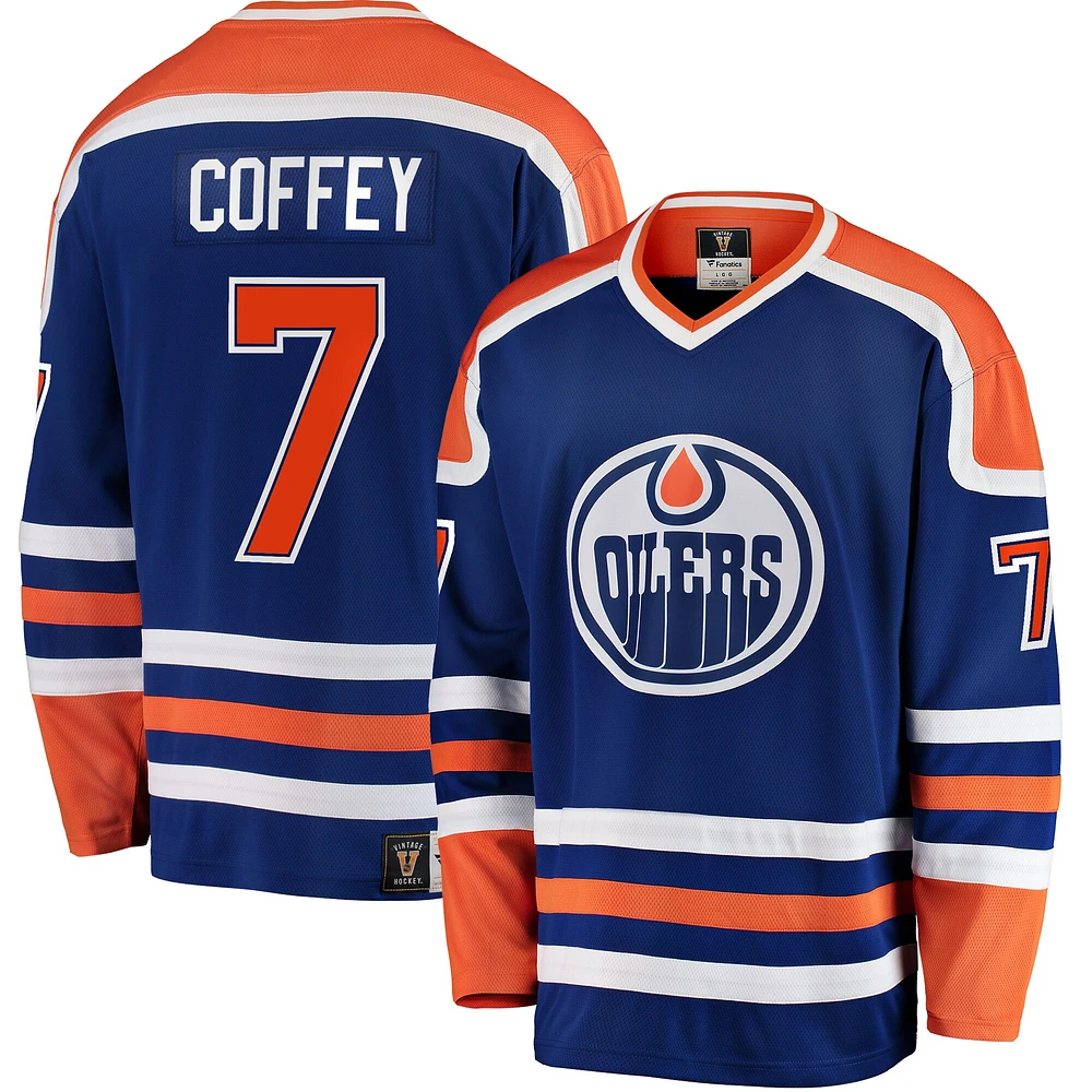 Fanatics pour hommes Paul Coffey bleu Edmonton Oilers Premier Breakaway Retired - Maillot de joueur