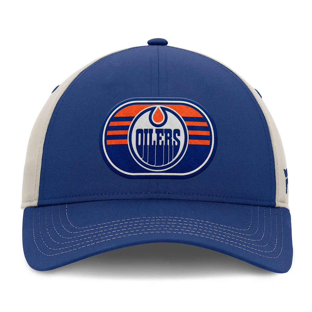 Men's  Fanatics  Royal/Gray Edmonton Oilers 2025 Stanley Cup Playoffs Locker Room Core Structured Adjustable Hat