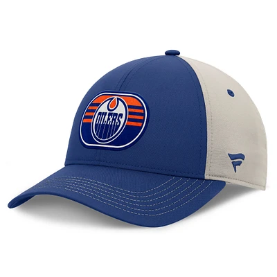 Men's  Fanatics  Royal/Gray Edmonton Oilers 2025 Stanley Cup Playoffs Locker Room Core Structured Adjustable Hat