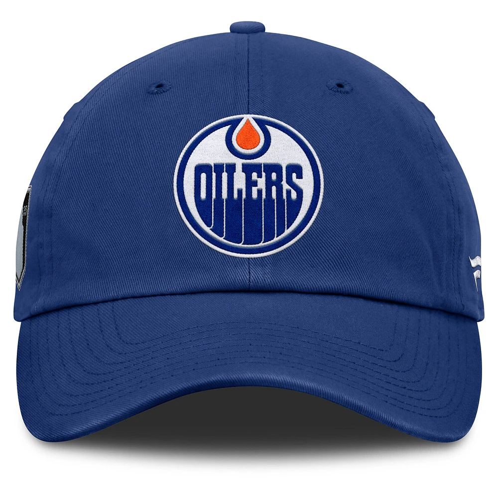 Men's  Fanatics  Royal Edmonton Oilers 2025 Stanley Cup Playoffs Core Unstructured Adjustable Hat
