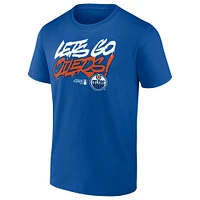 Men's Fanatics  Royal Edmonton Oilers 2025 Stanley Cup Playoffs Slogan T-Shirt
