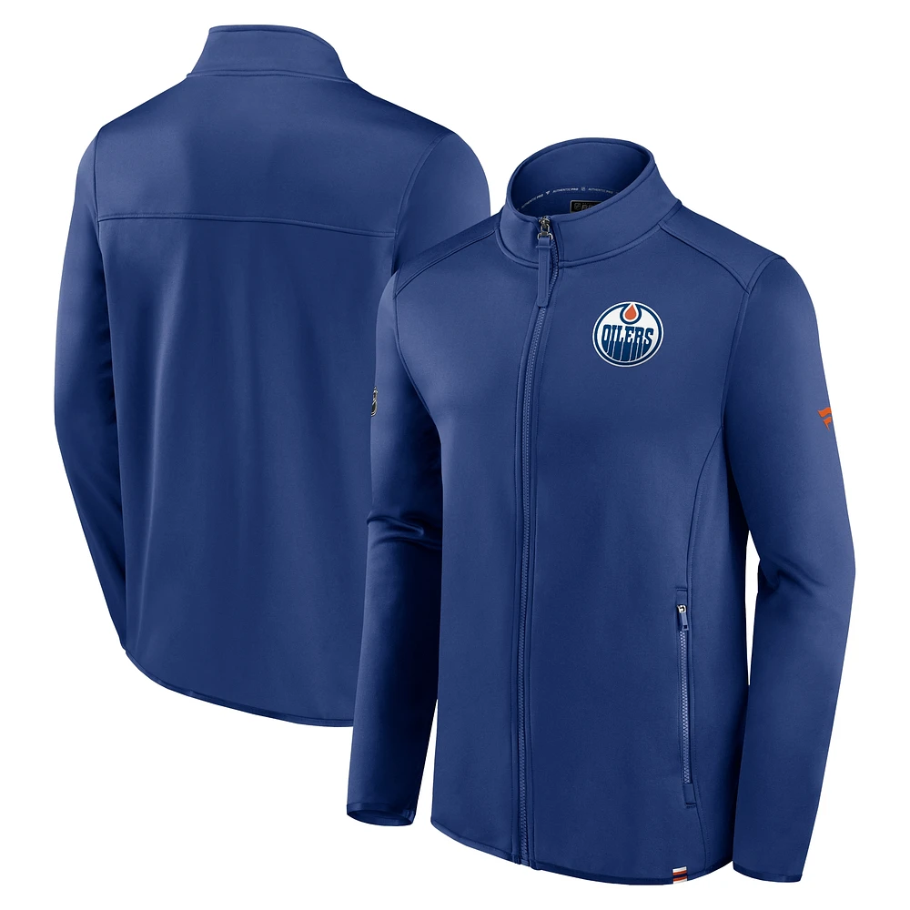 Veste entièrement zippée Fanatics Royal Edmonton Oilers Authentic Pro pour hommes