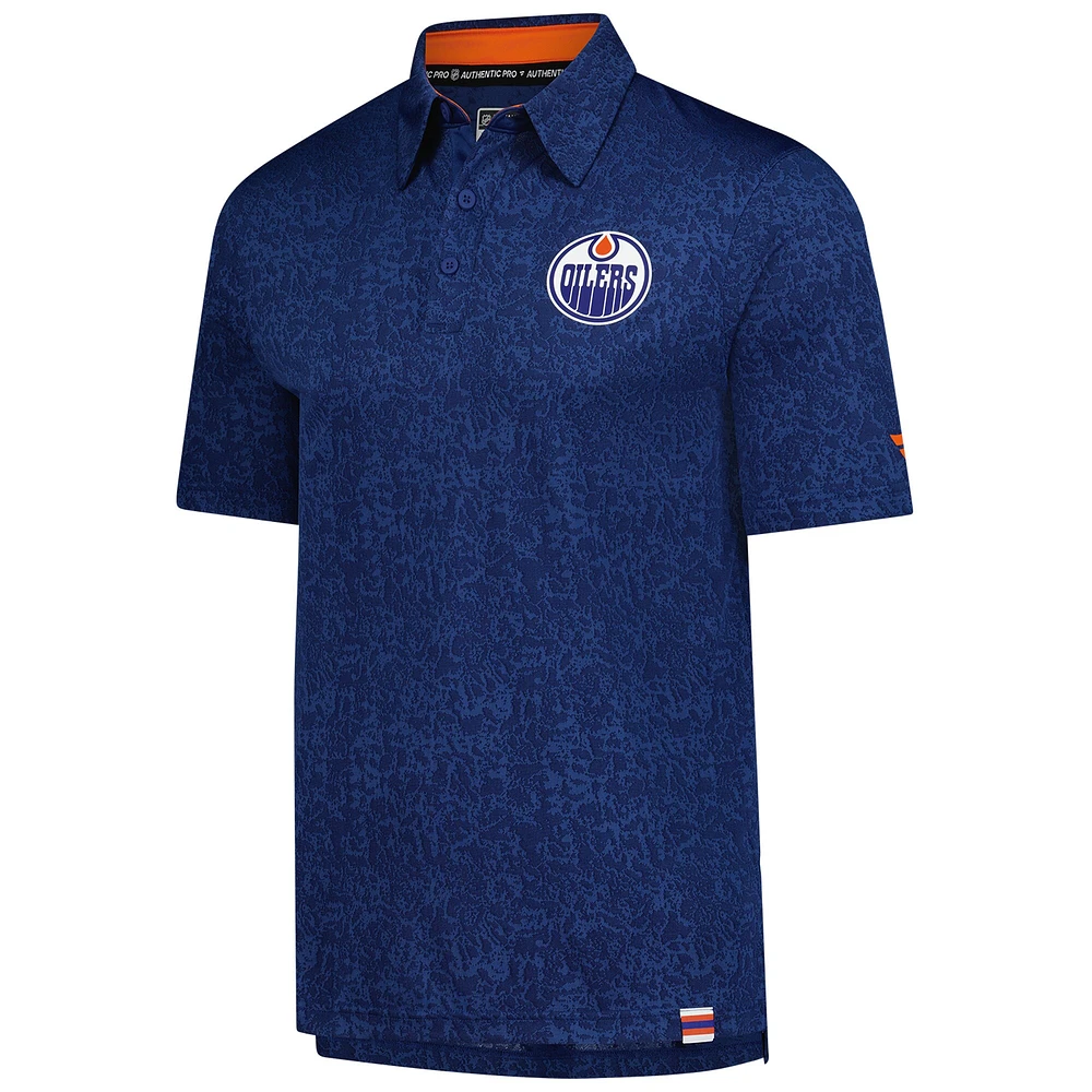 Men's Fanatics  Royal Edmonton Oilers Authentic Pro Jacquard Polo