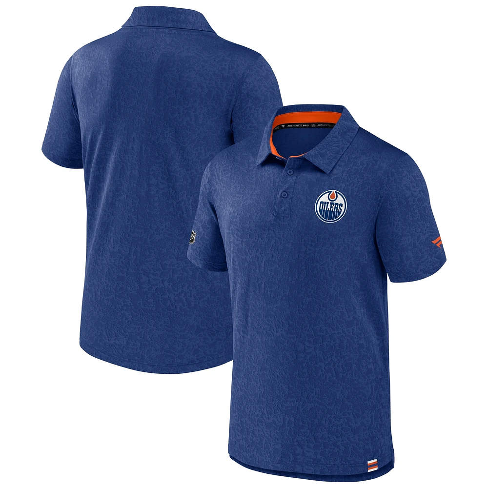 Men's Fanatics Royal Edmonton Oilers Authentic Pro Jacquard Polo