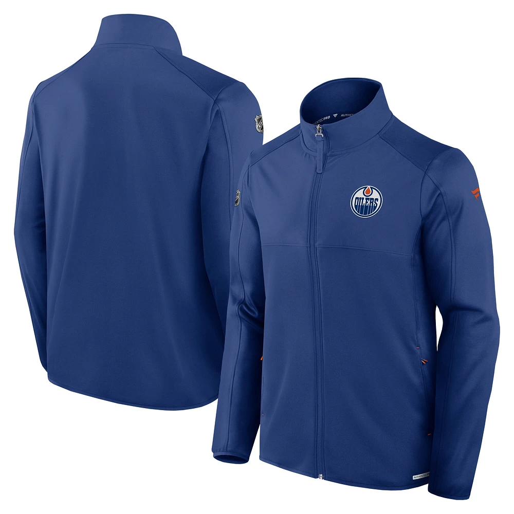 Veste polaire entièrement zippée Fanatics Royal Edmonton Oilers Authentic Pro Rink pour homme