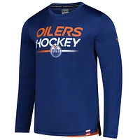 T-shirt à manches longues authentique Pro Tech pour hommes Fanatics Royal Edmonton Oilers