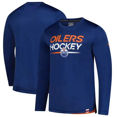 T-shirt à manches longues authentique Pro Tech pour hommes Fanatics Royal Edmonton Oilers